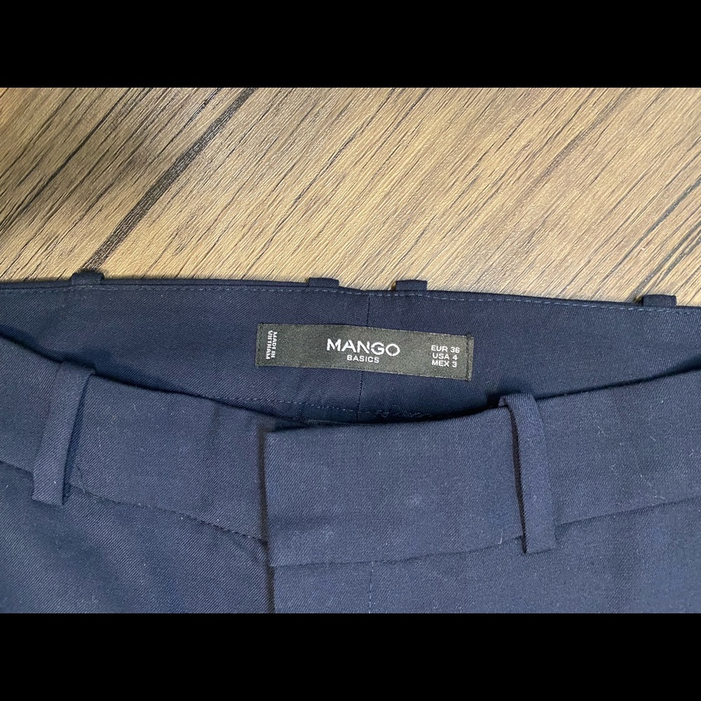Mango: straight cut navy suit pants